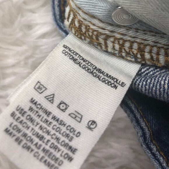 Free People Blue Jean Frayed Hem Cutoff Shorts - Picture 6 of 6